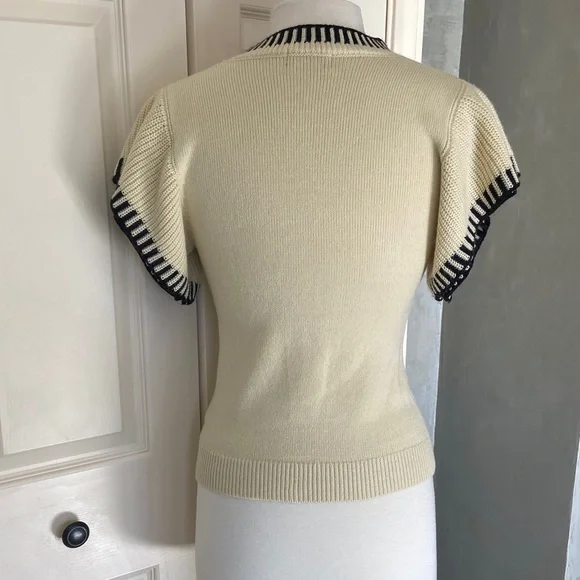 Vici Cream and Black Crew Neck Sweater - Picture 2 of 3